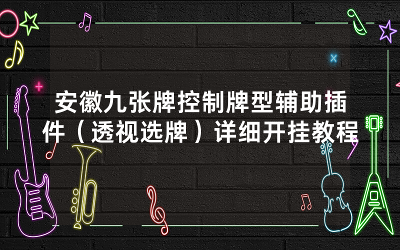 安徽九张牌控制牌型辅助插件（透视选牌）详细开挂教程