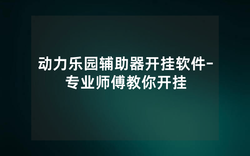 动力乐园辅助器开挂软件-专业师傅教你开挂