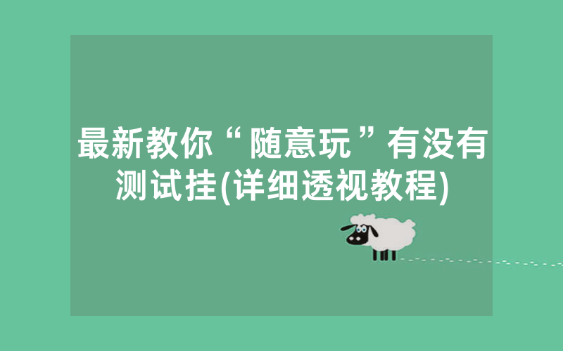最新教你“随意玩”有没有测试挂(详细透视教程)