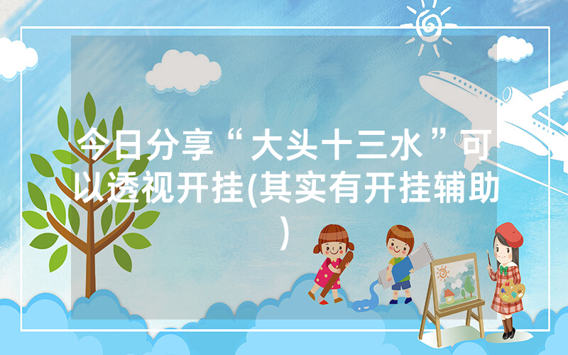 今日分享“大头十三水”可以透视开挂(其实有开挂辅助)