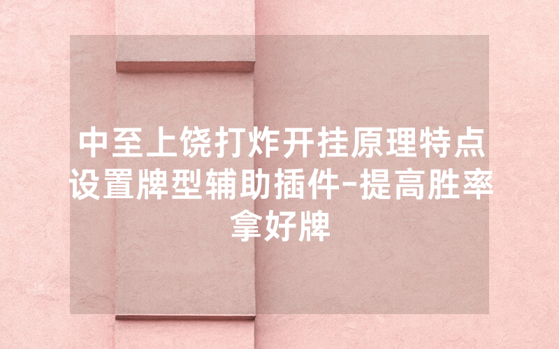 中至上饶打炸开挂原理特点设置牌型辅助插件-提高胜率拿好牌