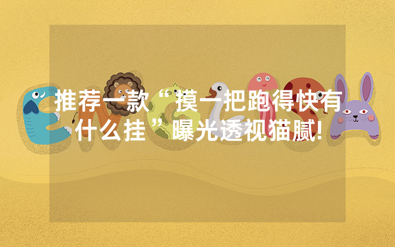 推荐一款“摸一把跑得快有什么挂”曝光透视猫腻!