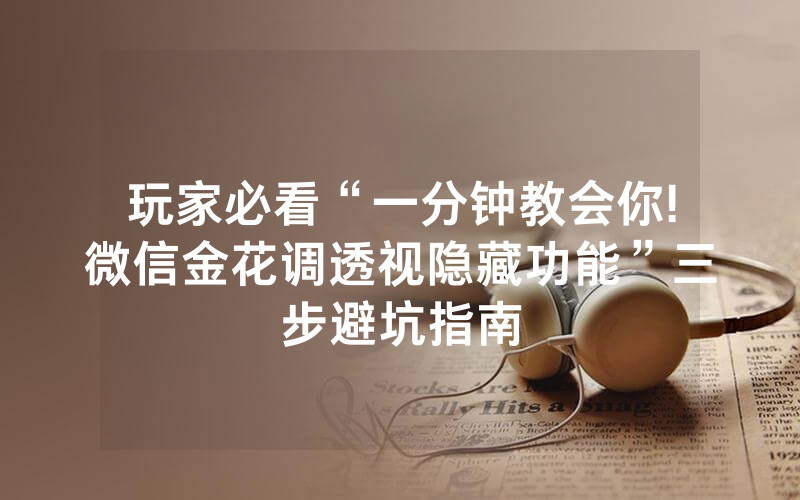 玩家必看“一分钟教会你!微信金花调透视隐藏功能”三步避坑指南