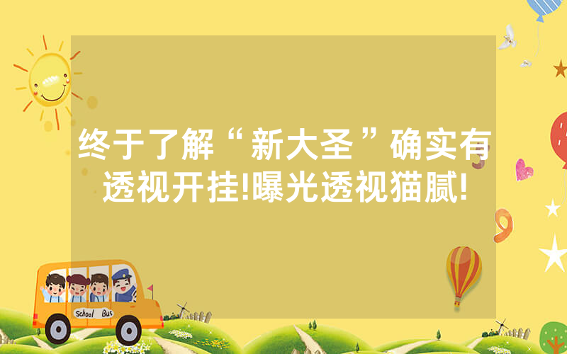终于了解“新大圣”确实有透视开挂!曝光透视猫腻!