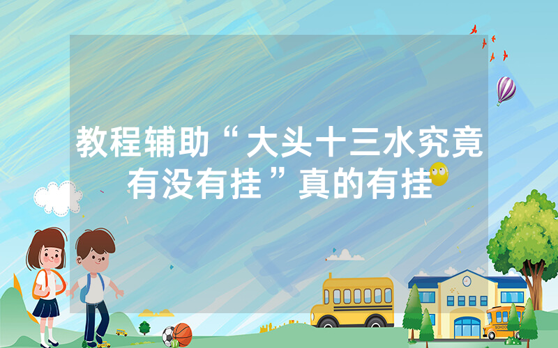 教程辅助“大头十三水究竟有没有挂”真的有挂