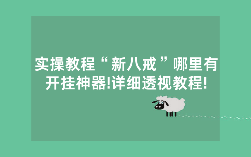 实操教程“新八戒”哪里有开挂神器!详细透视教程!