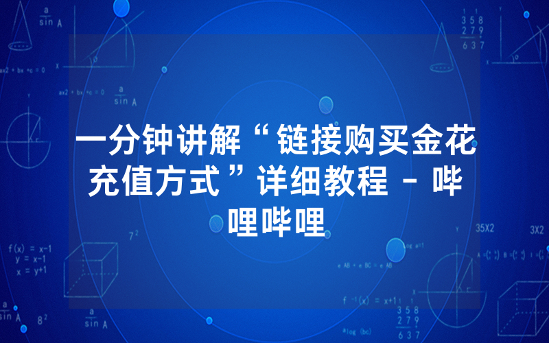 一分钟讲解“链接购买金花充值方式”详细教程 - 哔哩哔哩