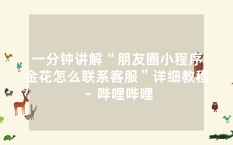 一分钟讲解“朋友圈小程序金花怎么联系客服”详细教程 - 哔哩哔哩