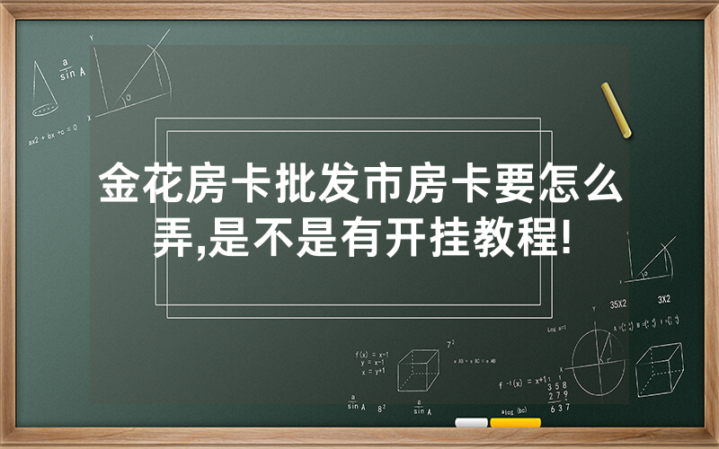 金花房卡批发市房卡要怎么弄,是不是有开挂教程!