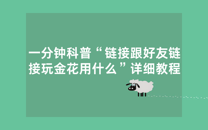 一分钟科普“链接跟好友链接玩金花用什么”详细教程