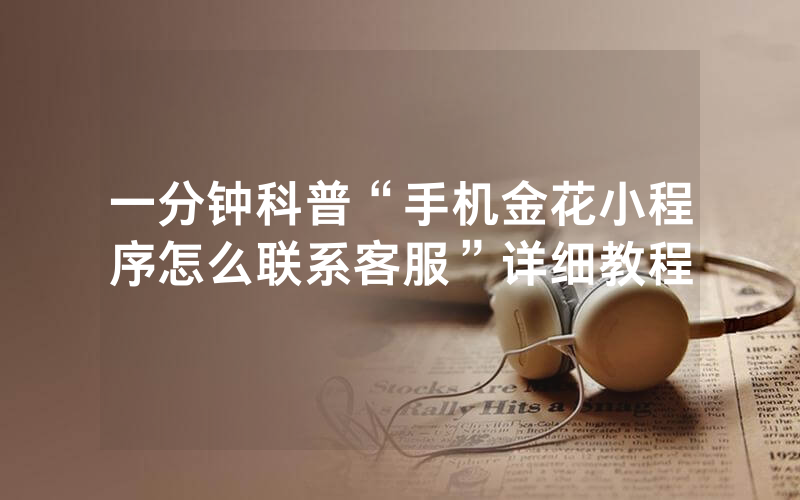 一分钟科普“手机金花小程序怎么联系客服”详细教程