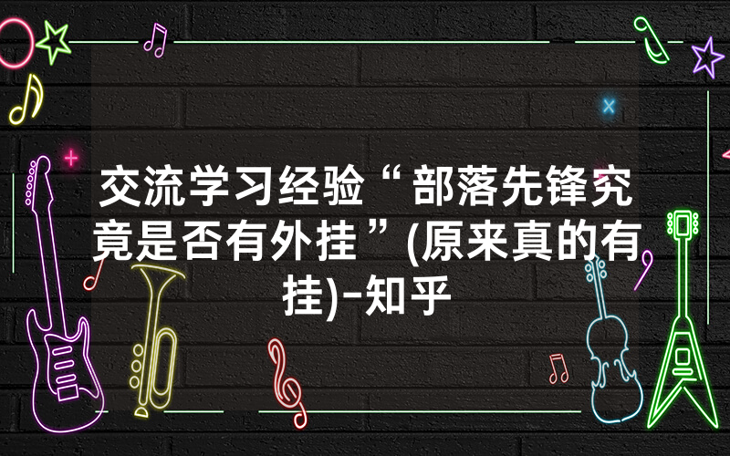 交流学习经验“部落先锋究竟是否有外挂”(原来真的有挂)-知乎