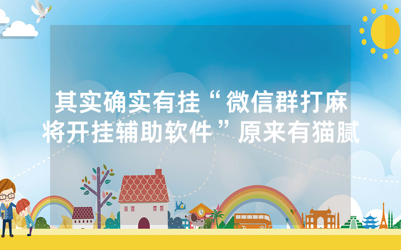 其实确实有挂“微信群打麻将开挂辅助软件”原来有猫腻