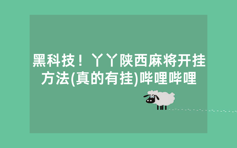黑科技！丫丫陕西麻将开挂方法(真的有挂)哔哩哔哩