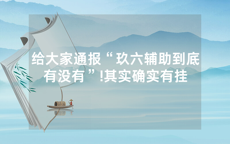 给大家通报“玖六辅助到底有没有”!其实确实有挂