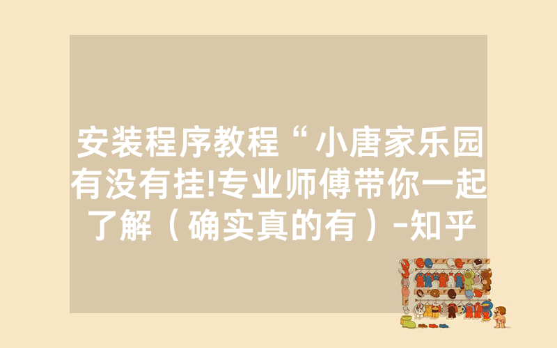 安装程序教程“小唐家乐园有没有挂!专业师傅带你一起了解（确实真的有）-知乎