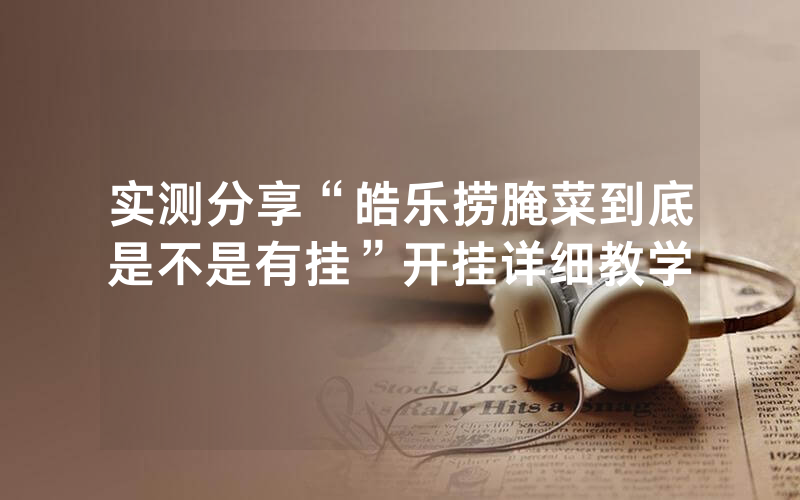 实测分享“皓乐捞腌菜到底是不是有挂”开挂详细教学