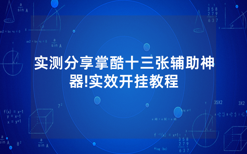 实测分享掌酷十三张辅助神器!实效开挂教程