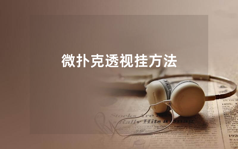 微扑克透视挂方法