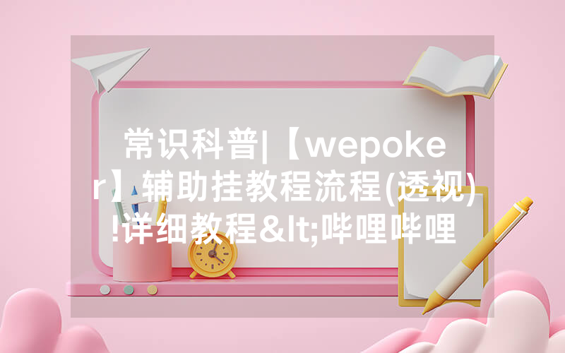 常识科普|【wepoker】辅助挂教程流程(透视)!详细教程<哔哩哔哩>