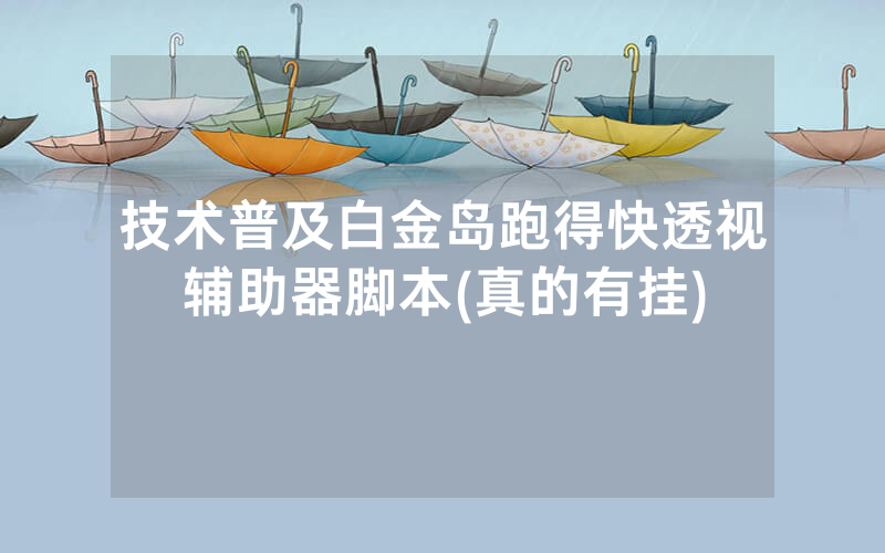 技术普及白金岛跑得快透视辅助器脚本(真的有挂)