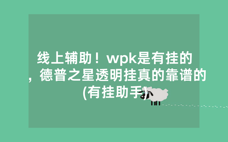 线上辅助！wpk是有挂的，德普之星透明挂真的靠谱的(有挂助手)
