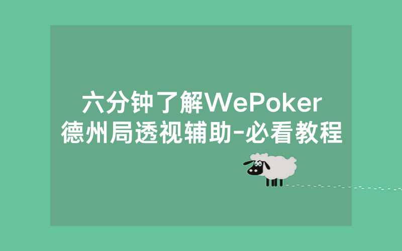 六分钟了解WePoker德州局透视辅助-必看教程