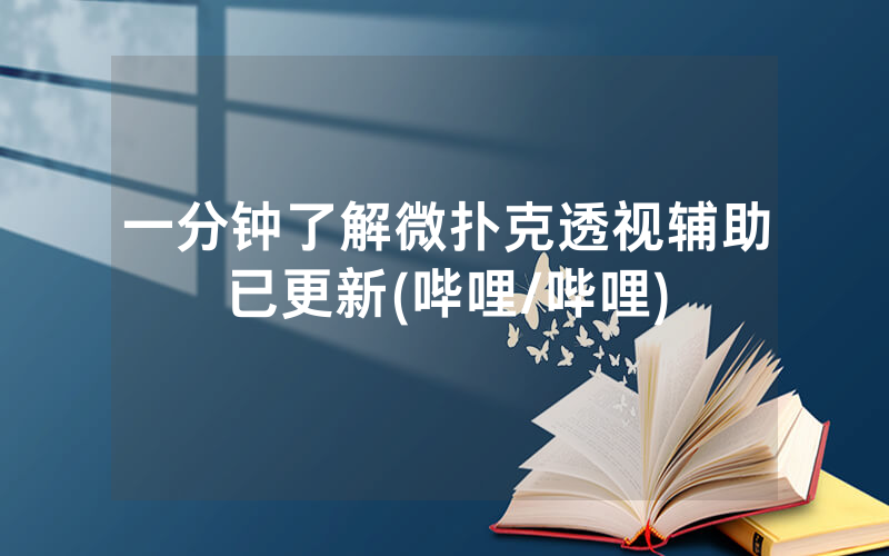 一分钟了解微扑克透视辅助已更新(哔哩/哔哩)