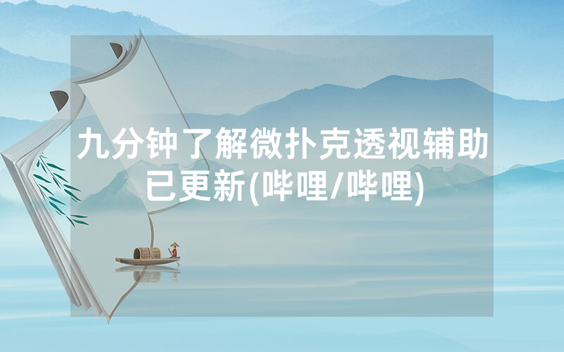 九分钟了解微扑克透视辅助已更新(哔哩/哔哩)