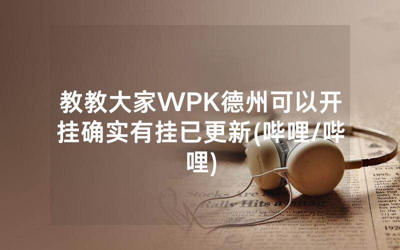 教教大家WPK德州可以开挂确实有挂已更新(哔哩/哔哩)