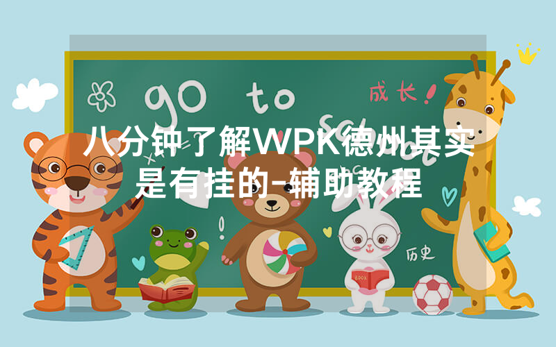 八分钟了解WPK德州其实是有挂的-辅助教程