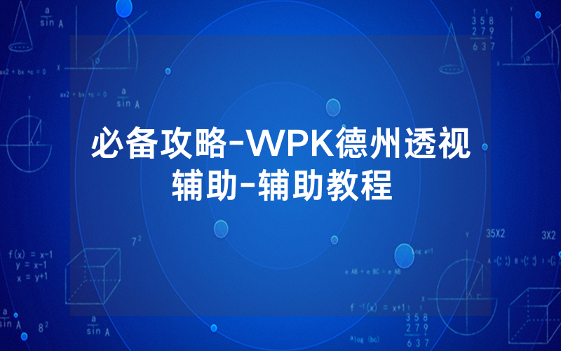 必备攻略-WPK德州透视辅助-辅助教程