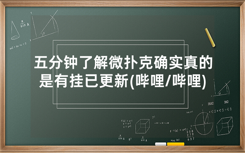 五分钟了解微扑克确实真的是有挂已更新(哔哩/哔哩)