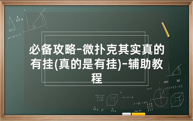 必备攻略-微扑克其实真的有挂(真的是有挂)-辅助教程