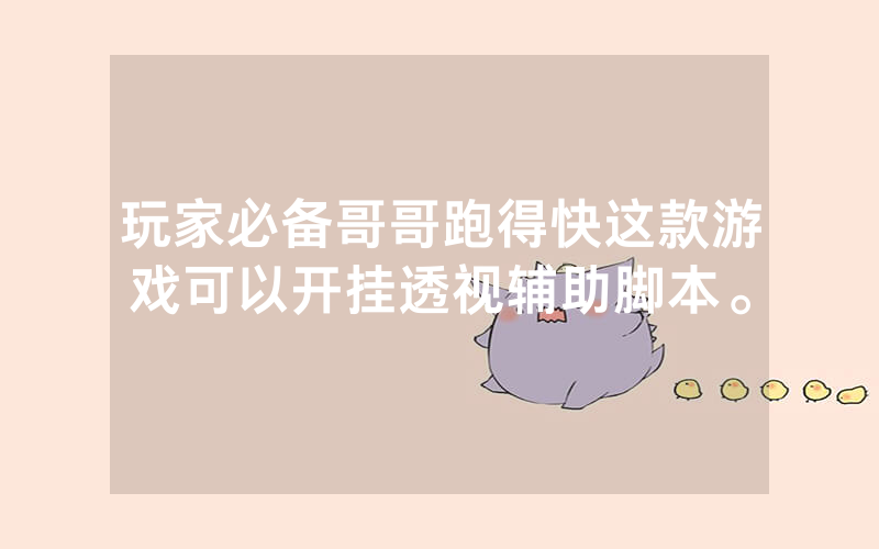 玩家必备哥哥跑得快这款游戏可以开挂透视辅助脚本。