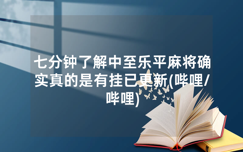 七分钟了解中至乐平麻将确实真的是有挂已更新(哔哩/哔哩)