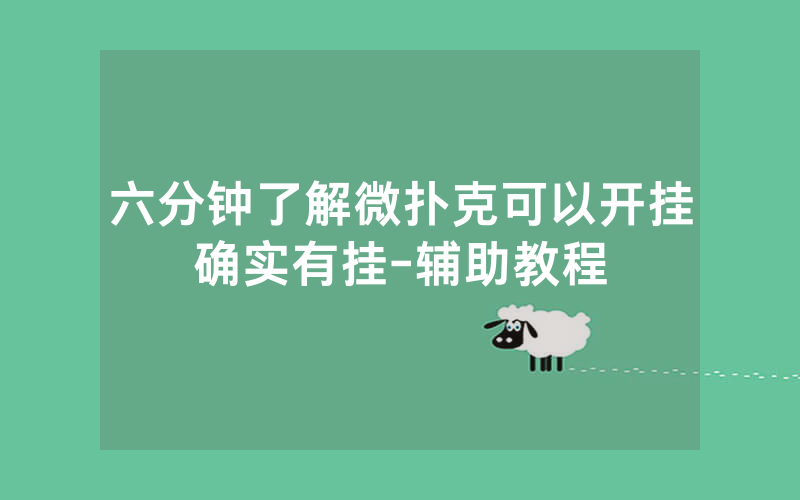 六分钟了解微扑克可以开挂确实有挂-辅助教程