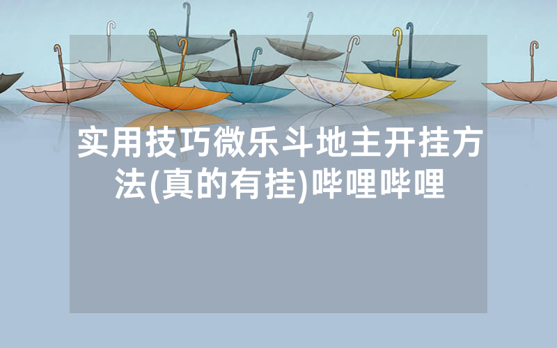 实用技巧微乐斗地主开挂方法(真的有挂)哔哩哔哩