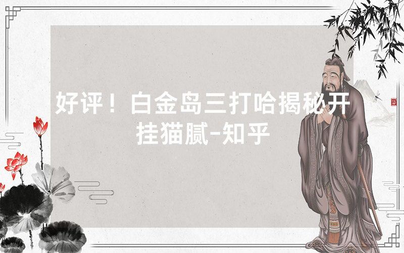 好评！白金岛三打哈揭秘开挂猫腻-知乎