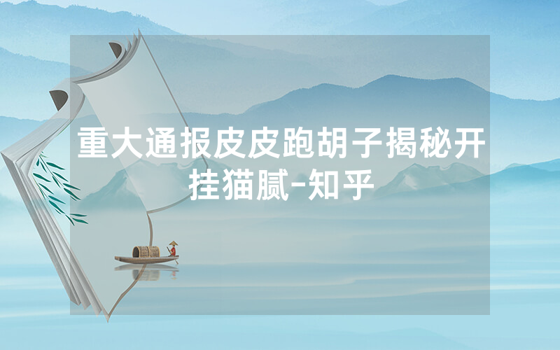 重大通报皮皮跑胡子揭秘开挂猫腻-知乎
