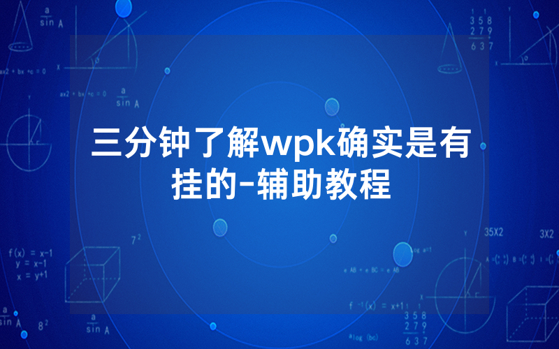 三分钟了解wpk确实是有挂的-辅助教程