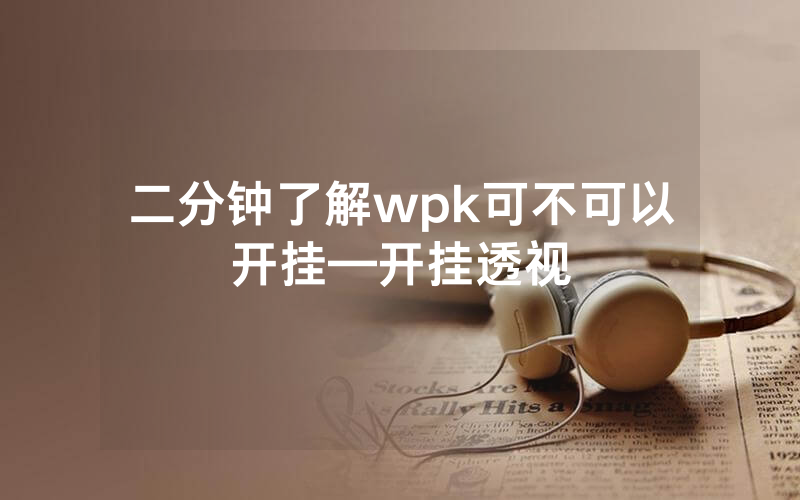二分钟了解wpk可不可以开挂—开挂透视