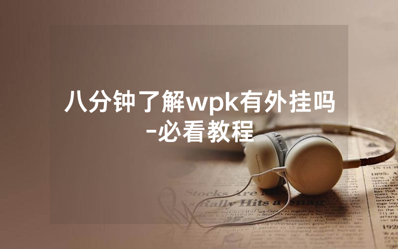 八分钟了解wpk有外挂吗-必看教程