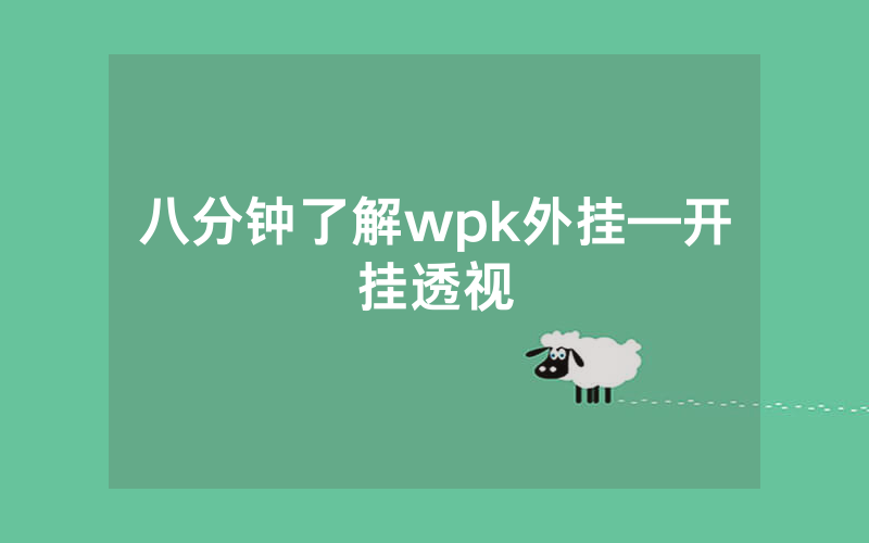 八分钟了解wpk外挂—开挂透视