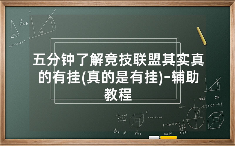 五分钟了解竞技联盟其实真的有挂(真的是有挂)-辅助教程