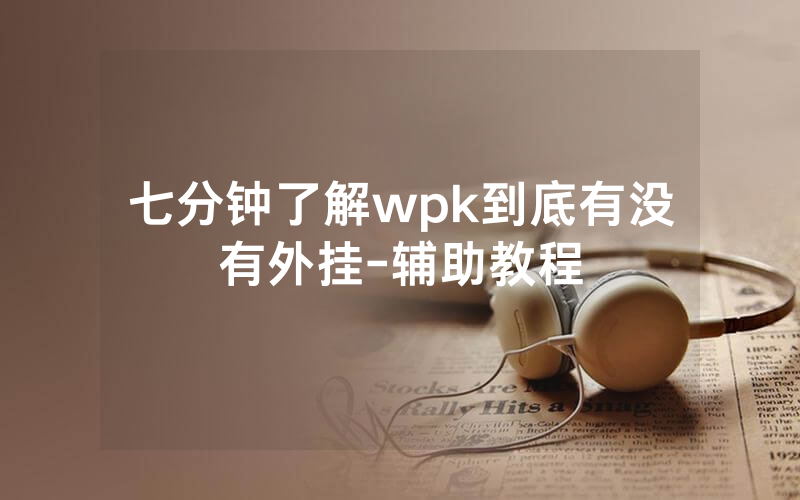 七分钟了解wpk到底有没有外挂-辅助教程