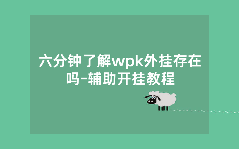 六分钟了解wpk外挂存在吗-辅助开挂教程