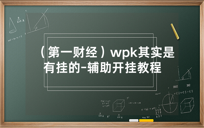 （第一财经）wpk其实是有挂的-辅助开挂教程