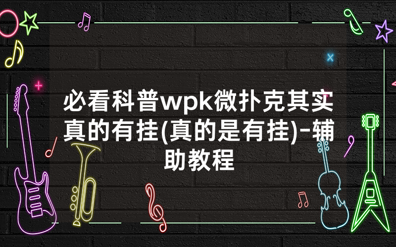 必看科普wpk微扑克其实真的有挂(真的是有挂)-辅助教程
