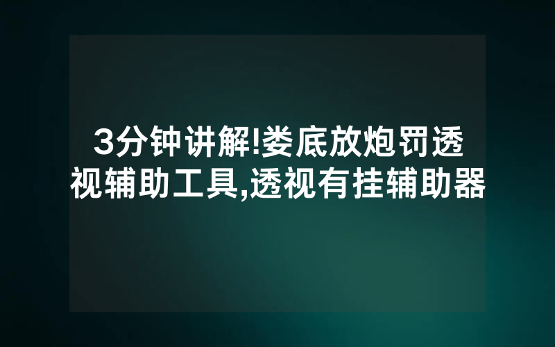 3分钟讲解!娄底放炮罚透视辅助工具,透视有挂辅助器